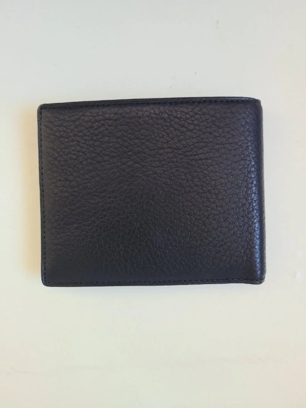 Polo Ralph Lauren CATALINA Pass Case Black Pebbled Leather Bifold Wallet New